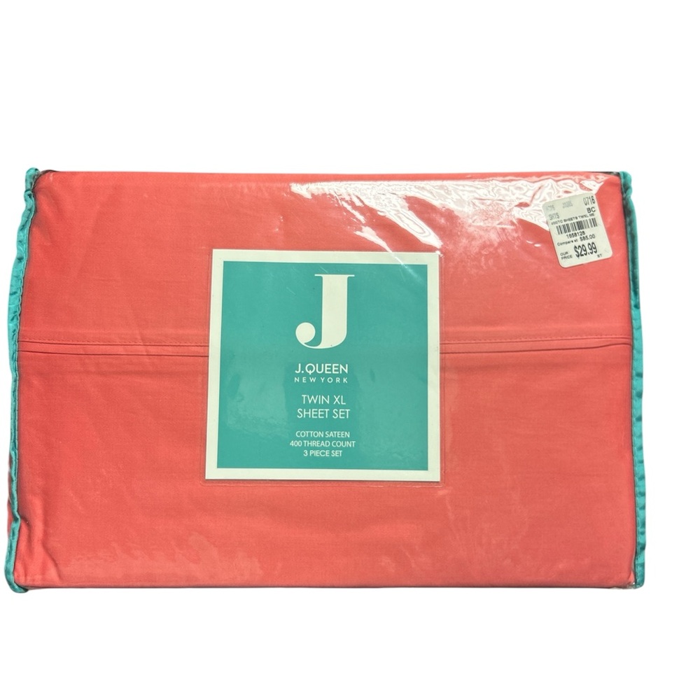 J. Queen New York Coral Twin XL Sheet Set
